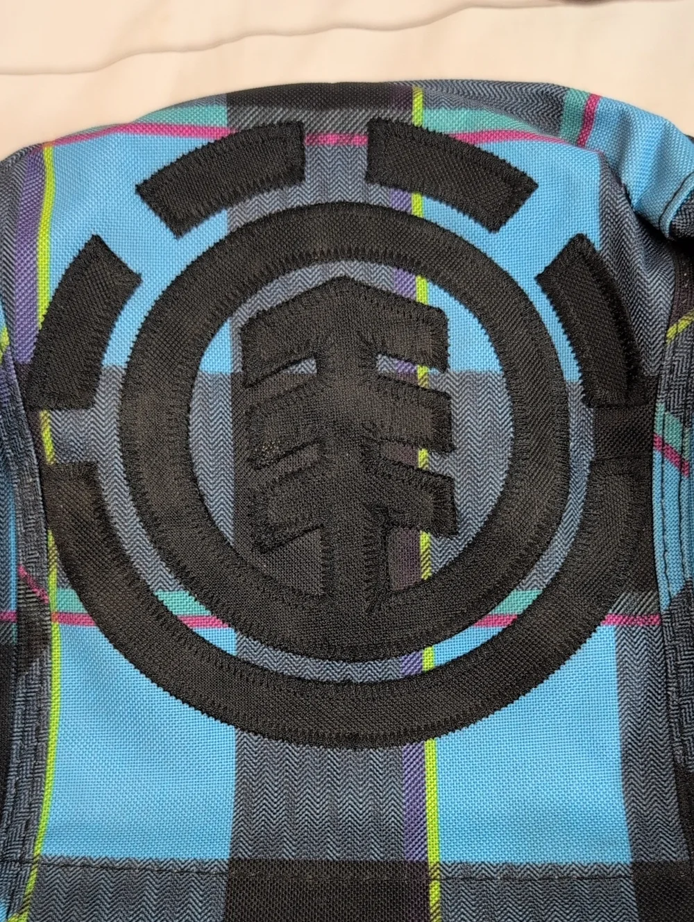 Vintage 2000s Element Backpack Y2K Skate Blue Plaid Skateboard Streetwear